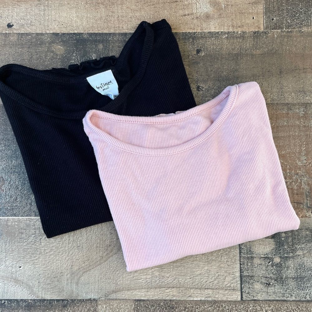 Destined and SHEIN Ruffle Crop Short Sleeve Top Lot Size Small